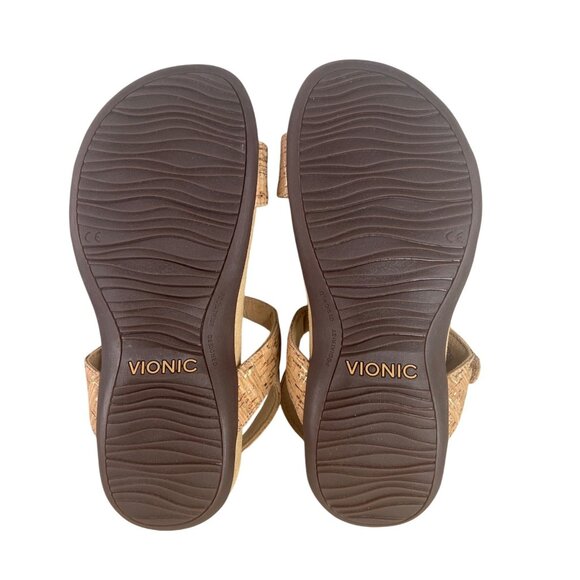 Vionic Womens Rest Farra Cork Sandals With Gold Accent Discs Size 8W - Picture 4 of 10
